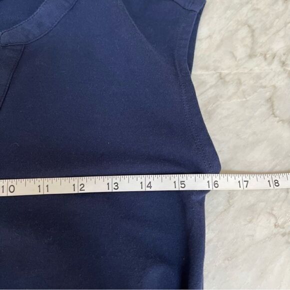 TOMMY HILFIGER Navy Sleeveless Waist Tie Dress cotton blend size XS - Picture 2 of 5